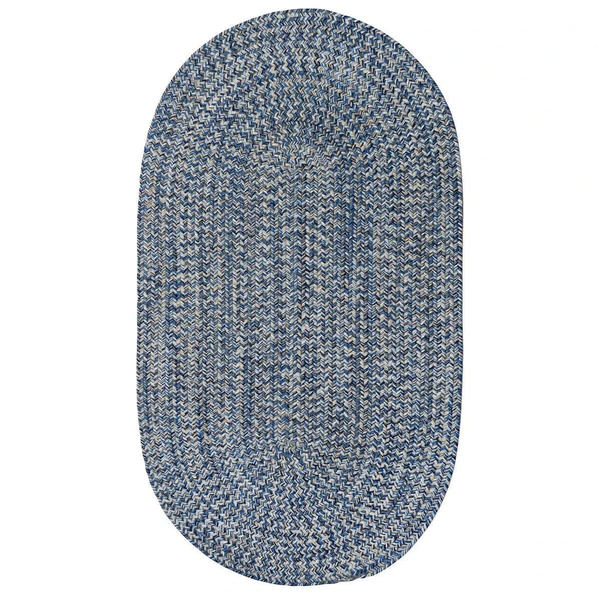 Capel Rugs Worcester Indoor Outdoor Tweed Country Braided Oval Rug Medium Blue