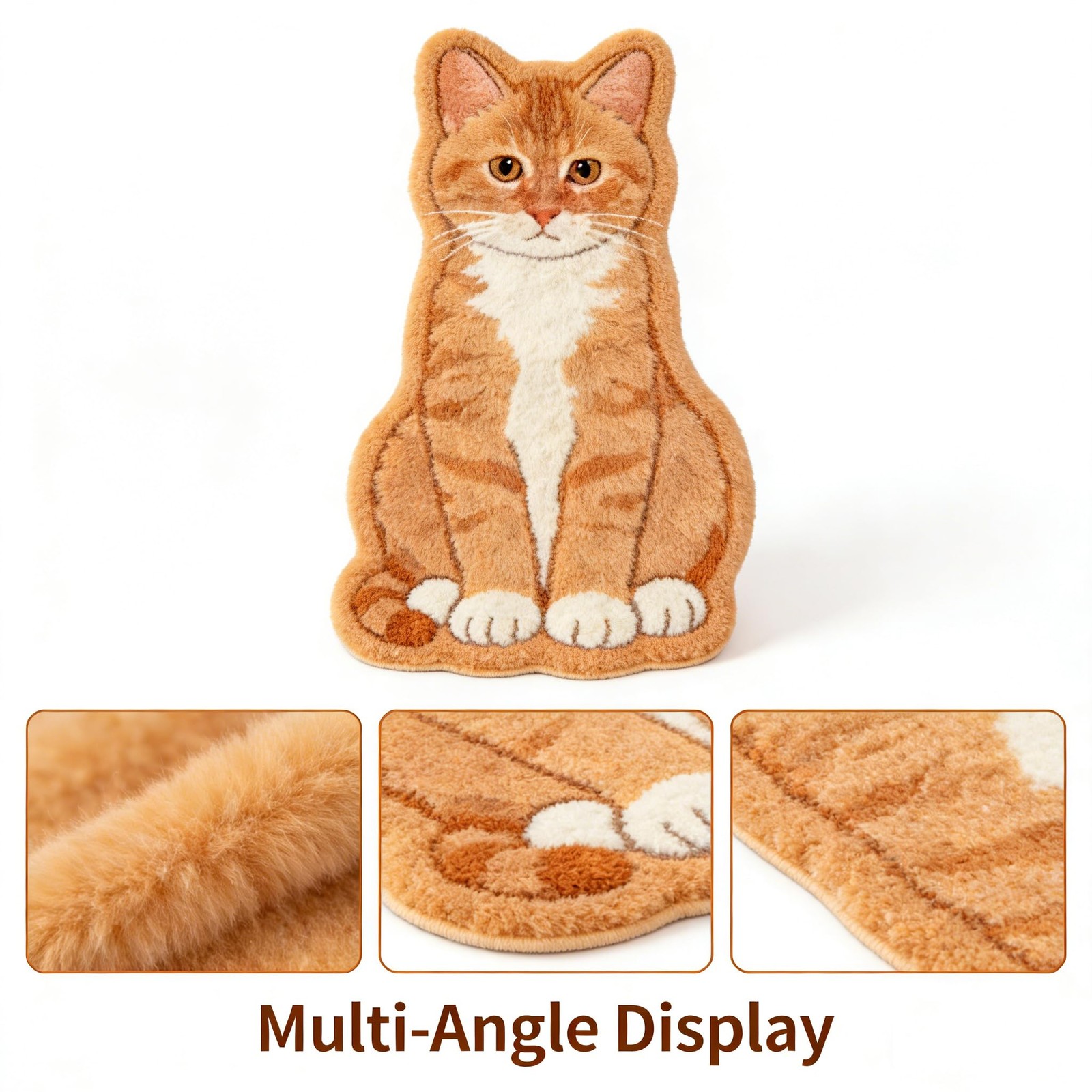 Cat Area Rugs for Bedroom Bathroom Room, Small Cute Irregular Shaped Rug Funn…