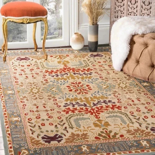 Designer Pottery Barn Adeline Wool area rug | Hand made Area Rug & Carpets.