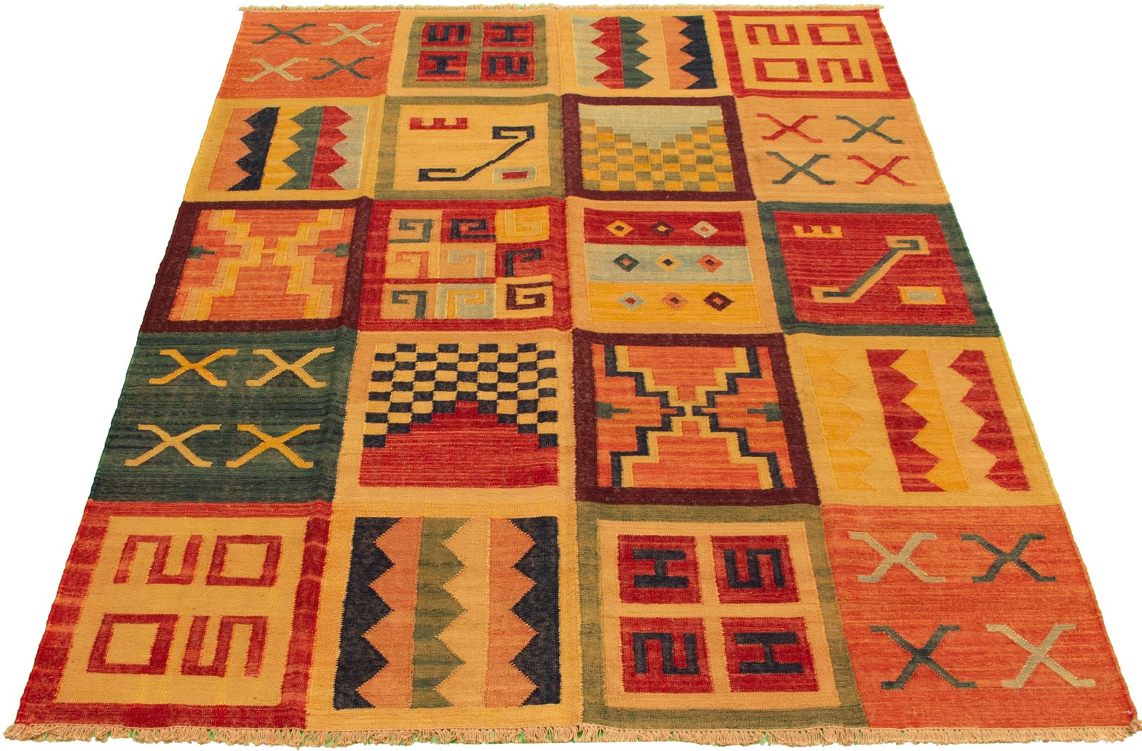 Vintage Hand Woven Area Rug 6’0″ x 9’2″ Traditional Wool Oriental Carpet
