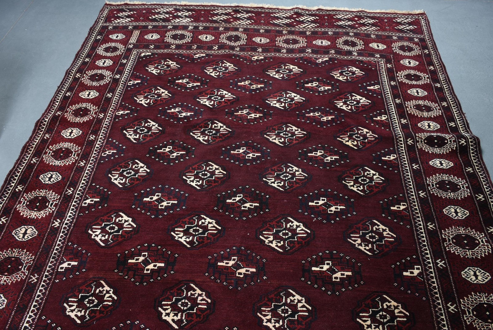 Vintage Oversize Rug 6,6×11,7 ft (202×356 cm), Turkish Red Check Rug