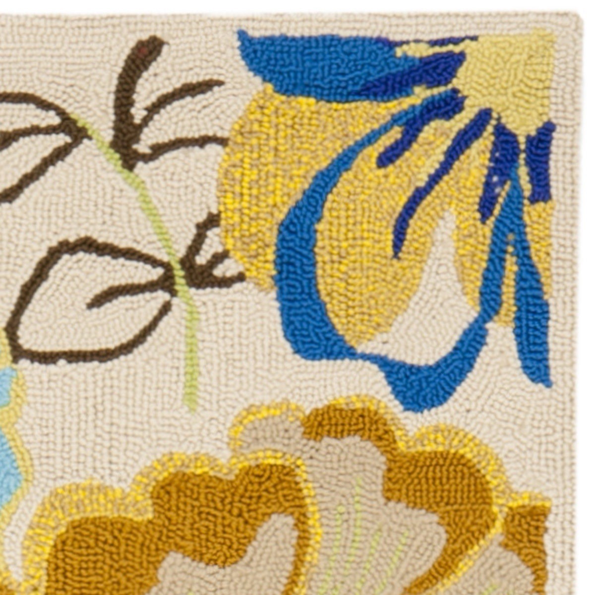 Bloom Hand Hooked Floral Area Rug Tufted Indoor Bright Multicolor Runner 2’ x 6’