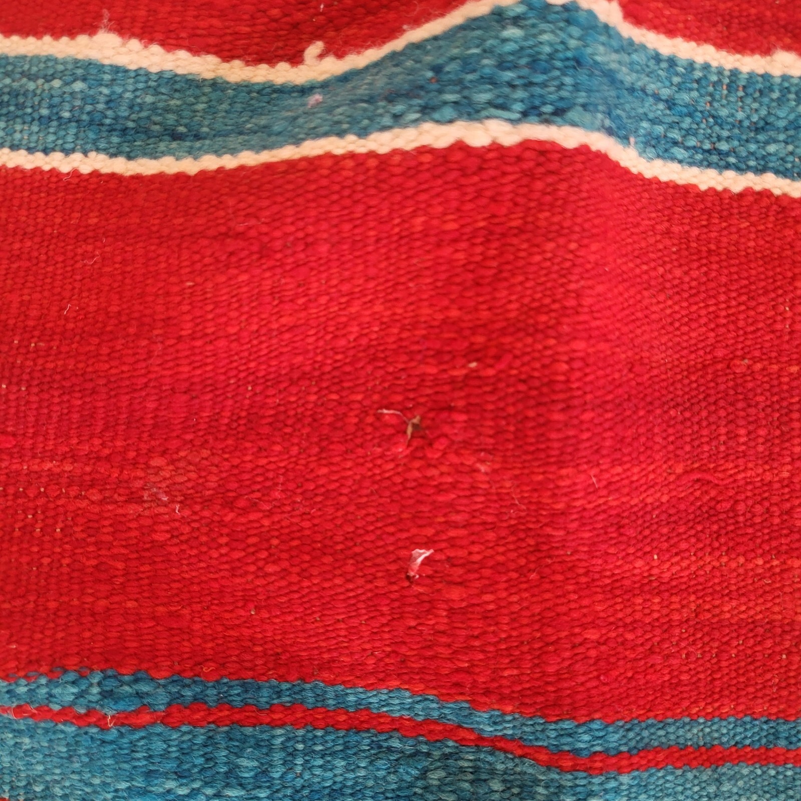 Vintage Handmade Moroccan Wool Brown Rug Red Blue Azilal Berber Tribal Carpet