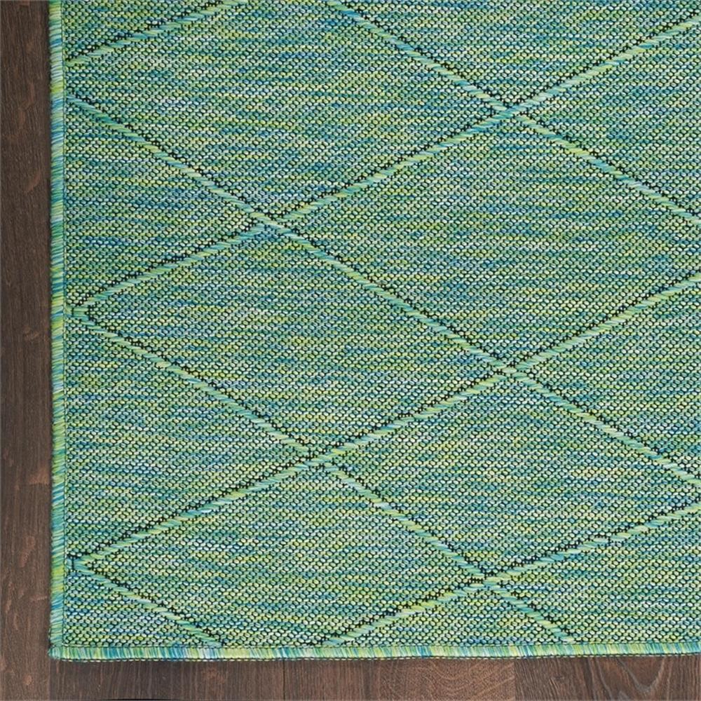 Pemberly Row 26″x96″ Contemporary Fabric Rug in Green and Blue