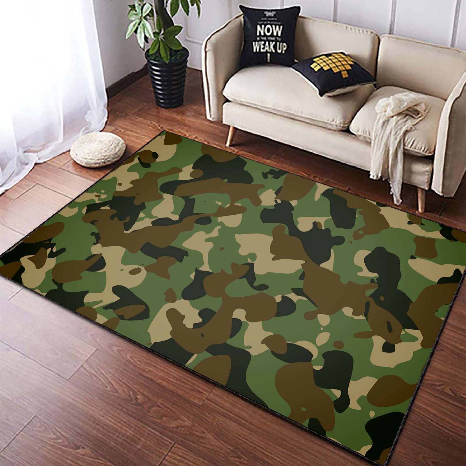 Camouflage Pattern Rug, Military Design Rug, Abstract Rug, Custom Rug, Home Deco