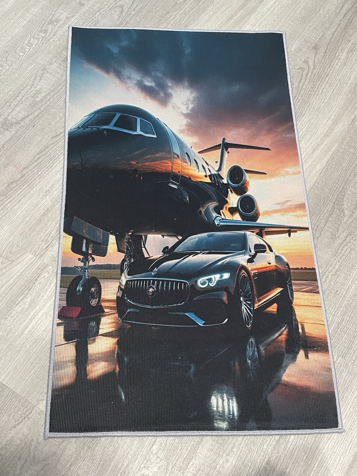 Luxury Car & Private Jet Area Rug