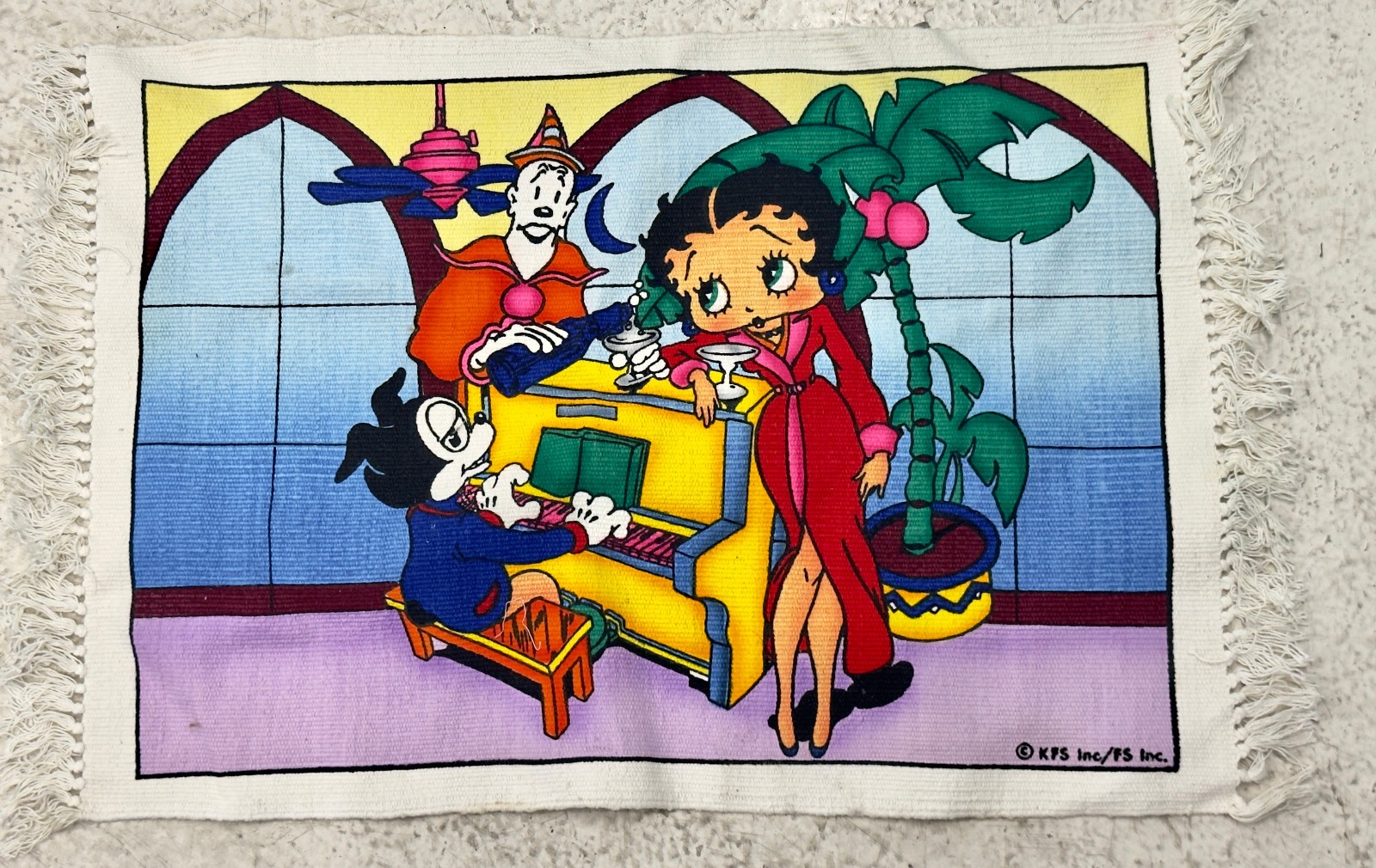 Vintage Betty Boop Cotton Rug 20 x 34 “