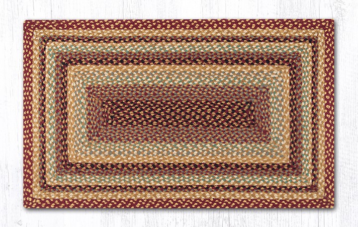 Earth Rugs RC-357 Burgundy Gray Cream Oblong Braided Rug 27 Inch X 45 Inch