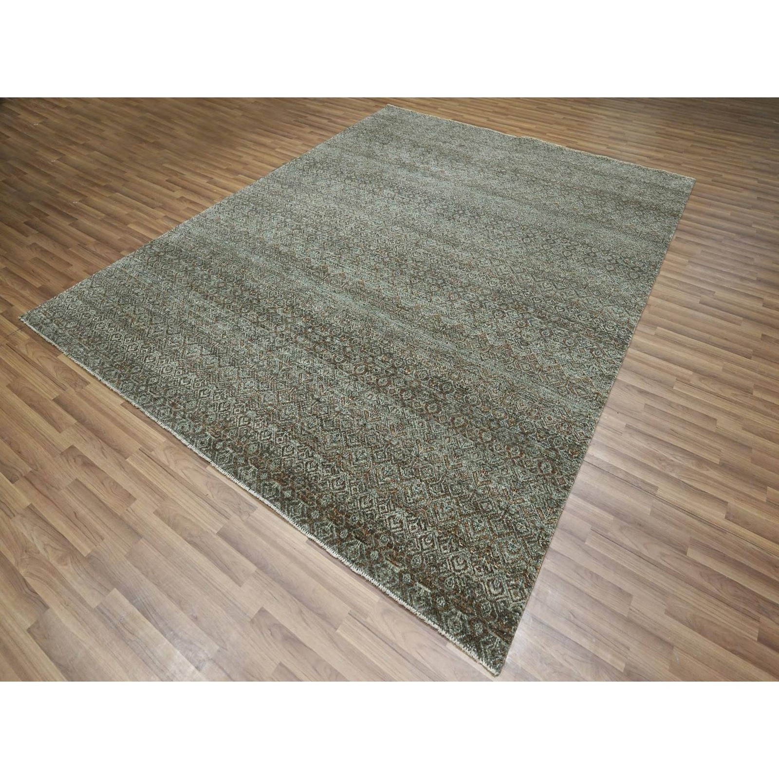 8’x10′ Green Kohinoor Herat Pattern Hand Knotted Pure Wool Oriental Rug 77110