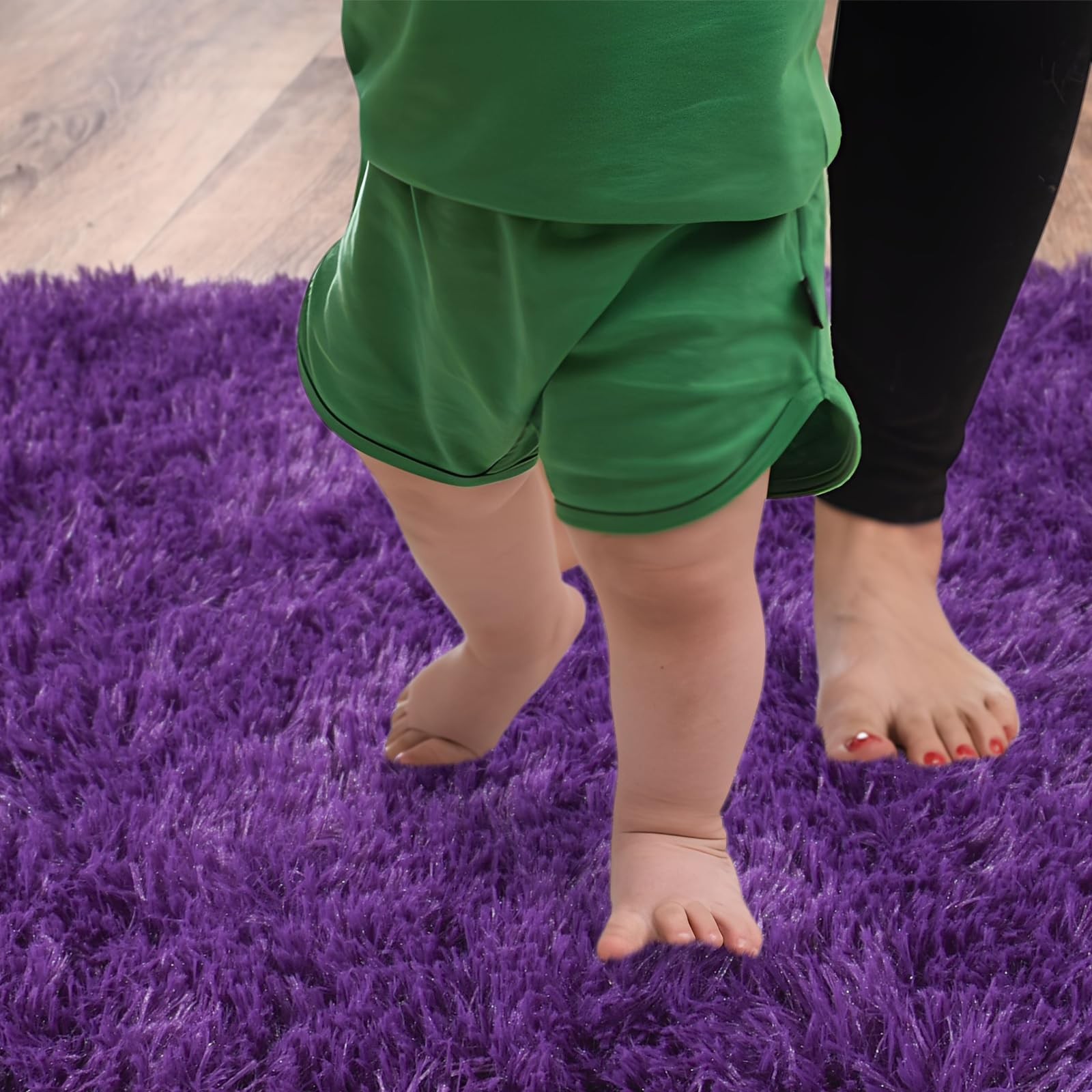 Ultra Soft 8X10 Purple Shag Rug for Living Room, Non-Slip Plush Carpet