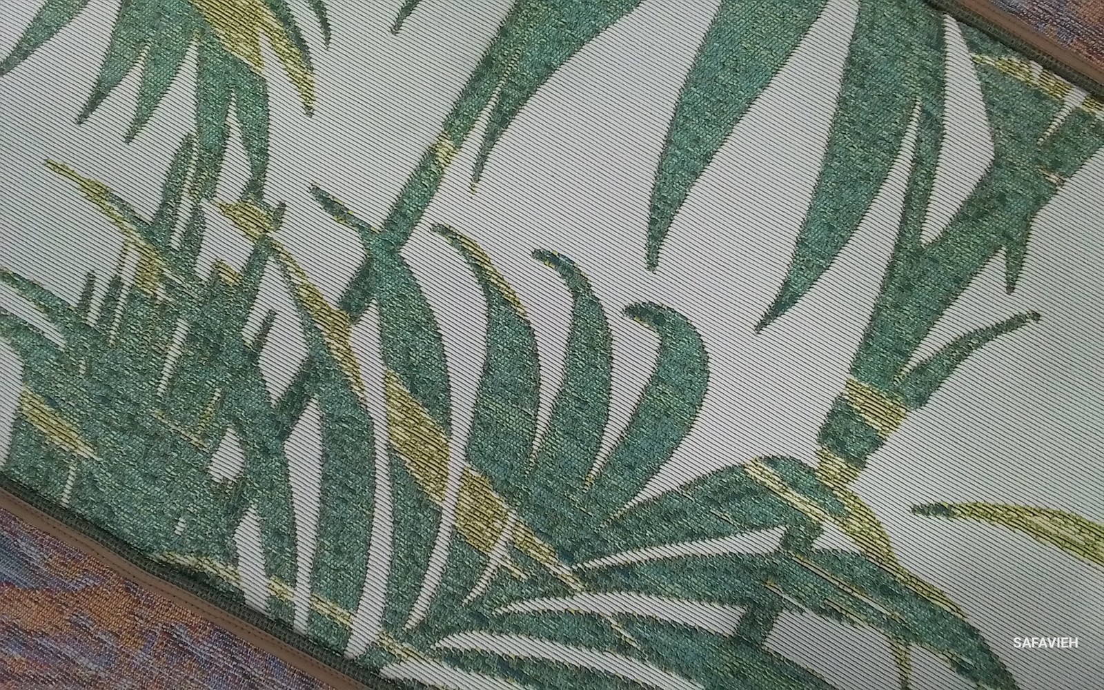 IVORY / GREEN 9′-10″ x 12′-5″ Stained Rug, Reduced Price 1172801577 BAR561A-9