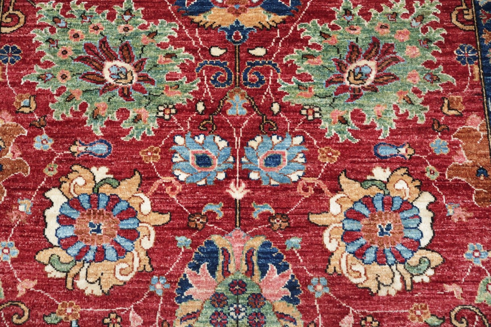 Elegant Red Blue Ziegler Area Rug 5×7 Ft Handmade Floral Oriental Wool Carpet