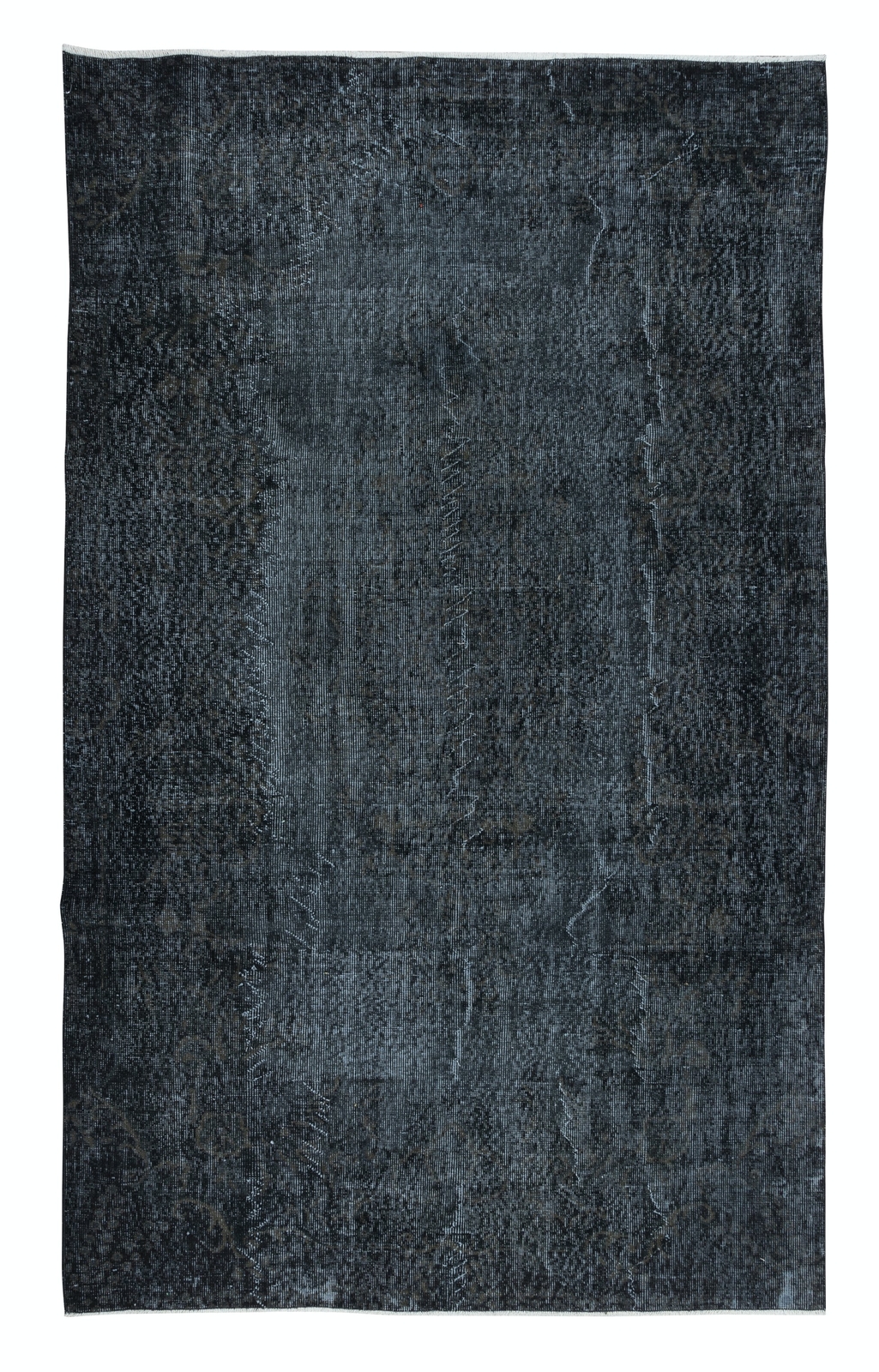 5.7×9.2 Ft Handmade Charcoal Gray Area Rug, Modern Anatolian Black Wool Carpet