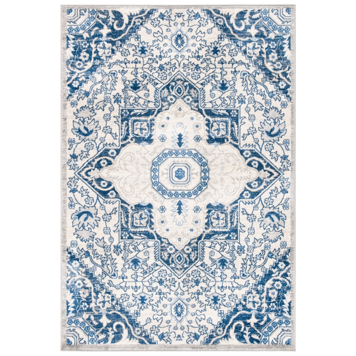 SAFAVIEH Brentwood Collection BNT816D Cream / Blue Rug