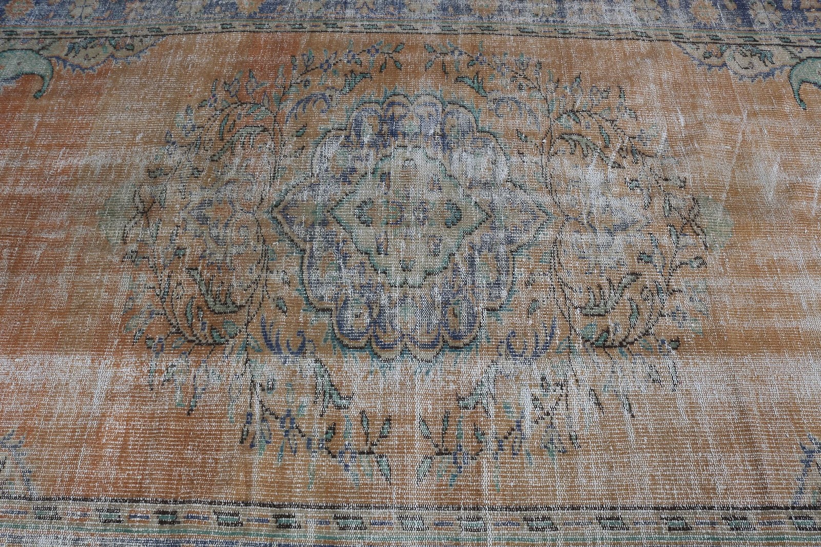Turkish 5,2×9,2 ft Rug, Vintage Rug, Brown Camouflage Wool Rug