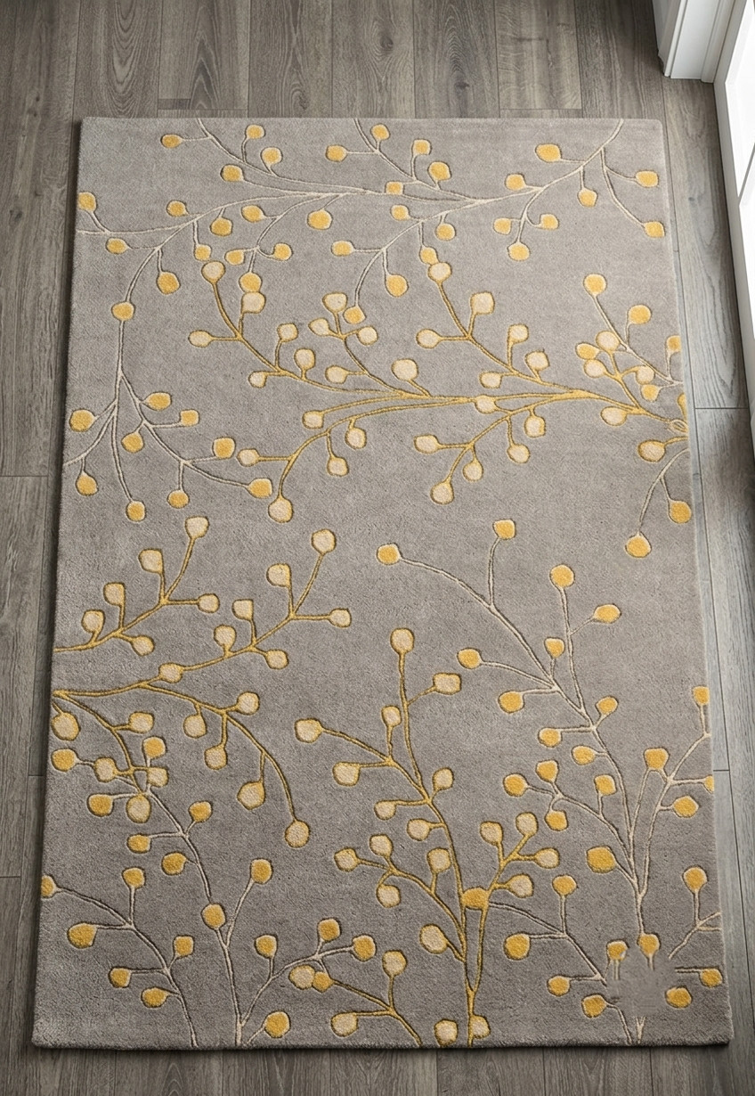 Floral Hand Tufted 100% Wool Rug Handmade Area Carpet Living Room Bedroom Matt