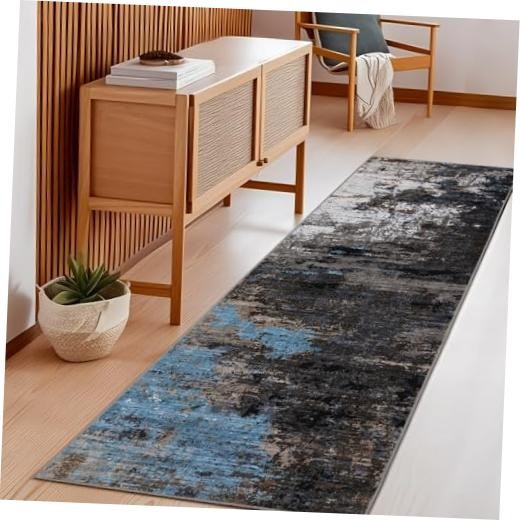 Washable Area Rugs 2×6 Non-Slip Abstract Runner Rugs, Ultra-Soft Low Pile