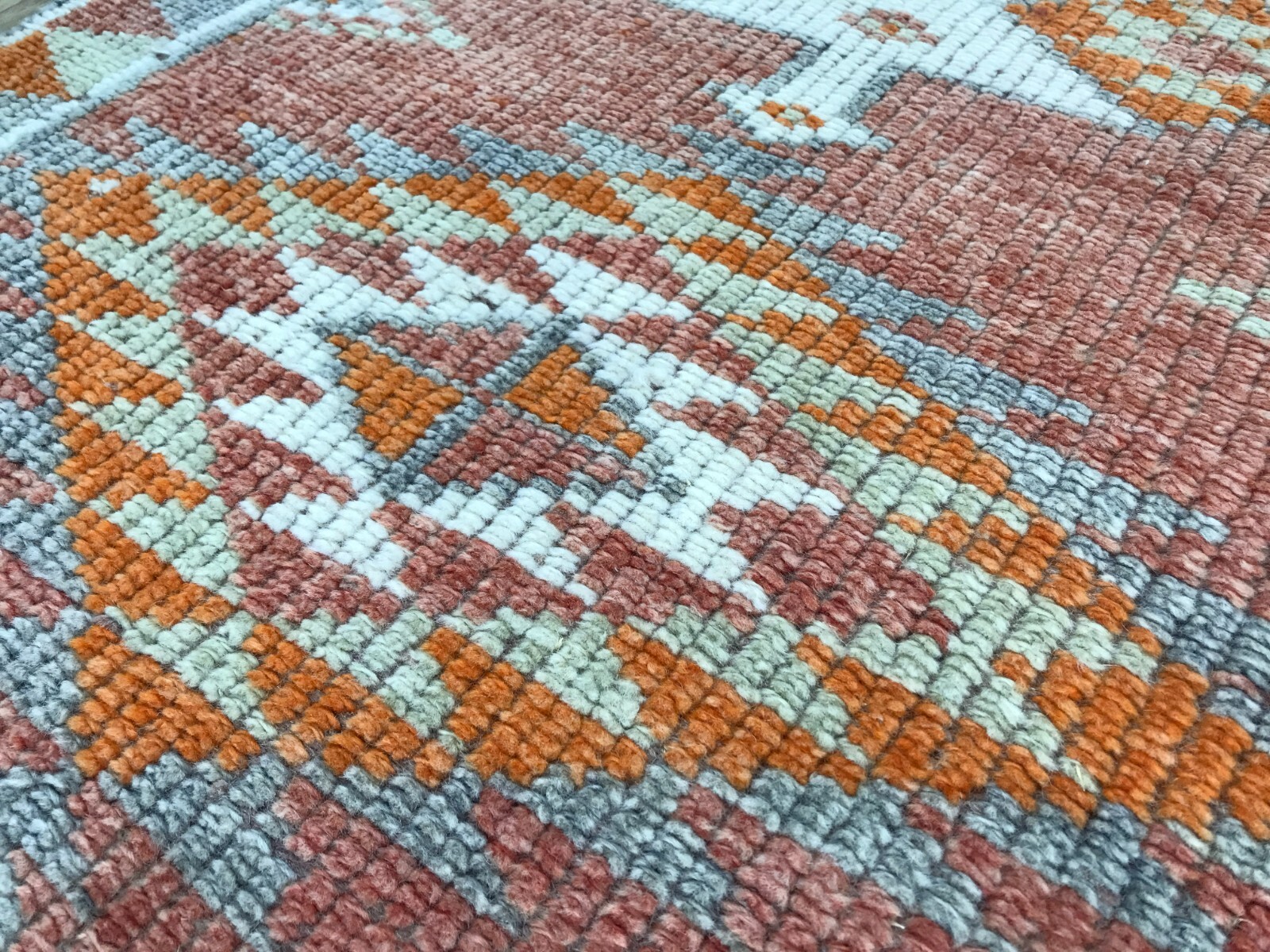 Herki turkish rug, Faded color rug, Vintage rug, Bohemian rug, 2.8 x 12.2 ft