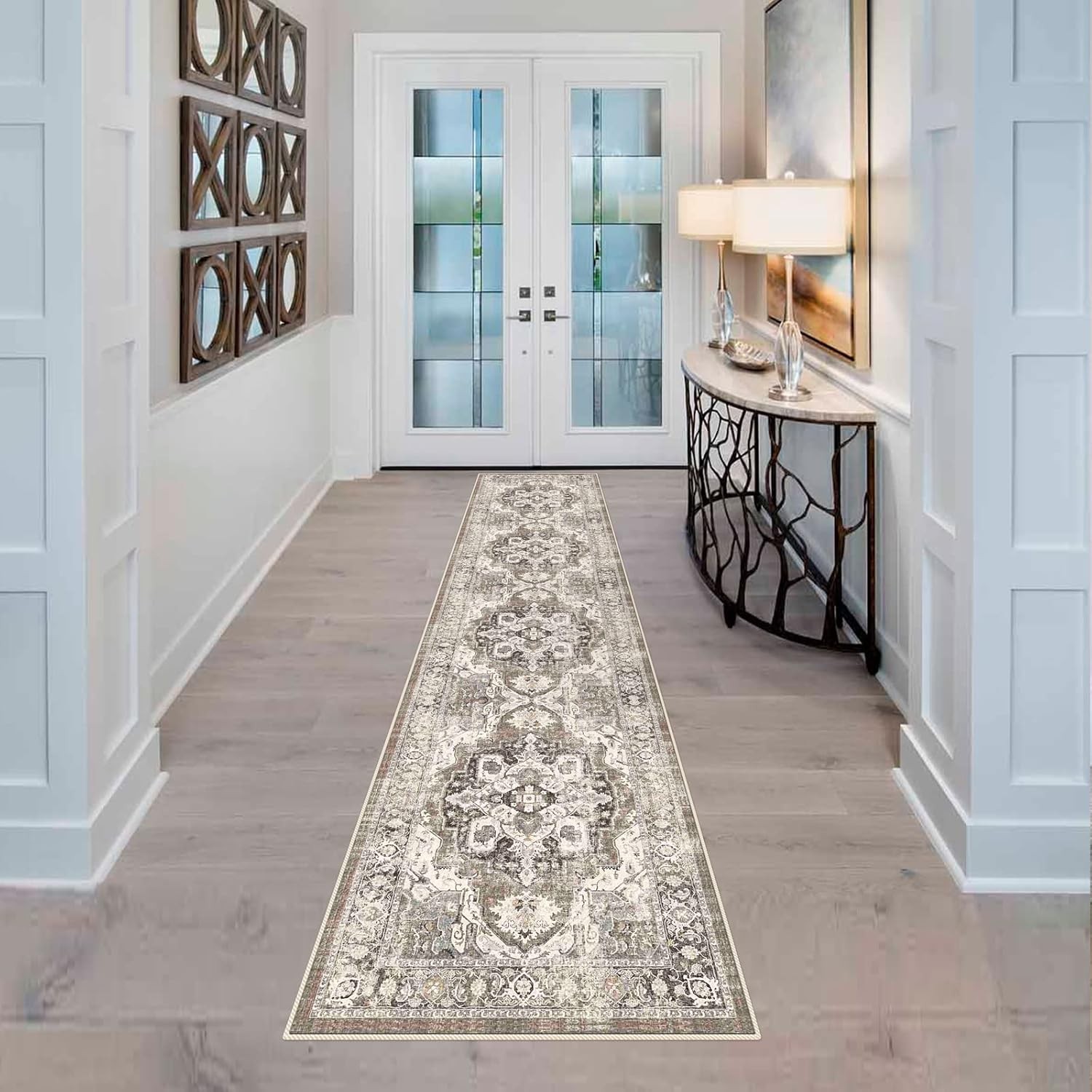 2×10 Non-Slip Runner Rug for Hallways & Kitchen, Soft Washable Area Rug