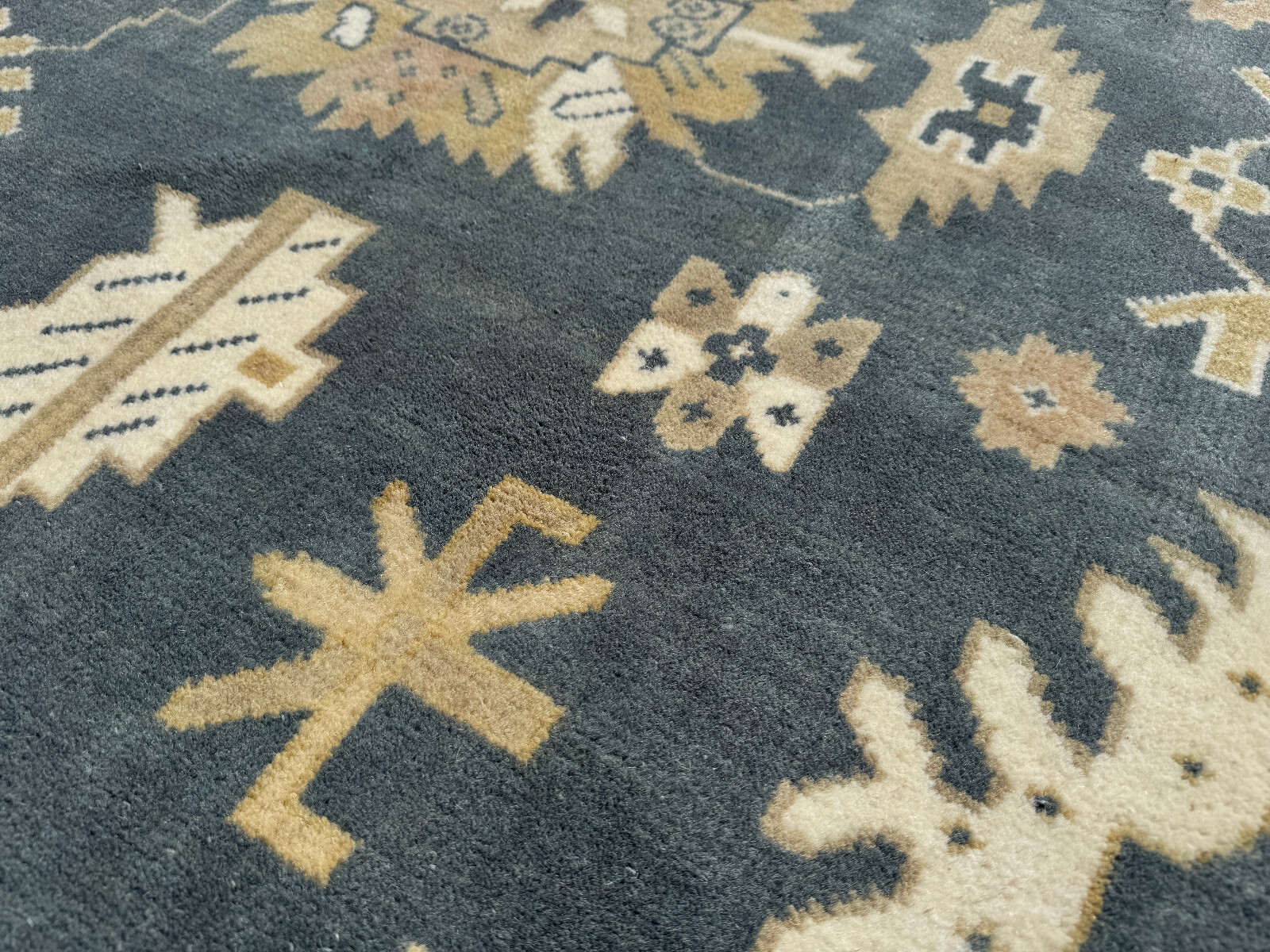 10×14 NEW HANDMADE BLUE RUG handwoven wool turkish oushak carpet oriental clean