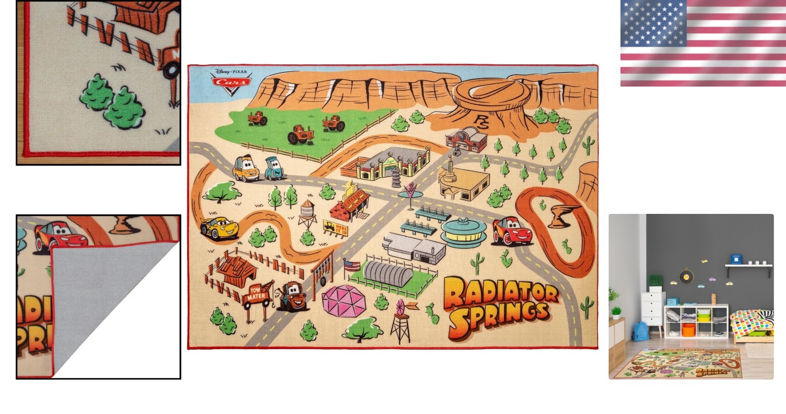 Disney Pixar Cars Indoor Game Rug – 4×6 Large, Non-Slip, Ideal for Children i…