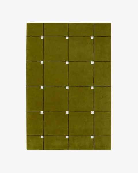 Nordic Knots Milano Hand Tufted Wool Rug – Green & White Modern Scandi Area Rug