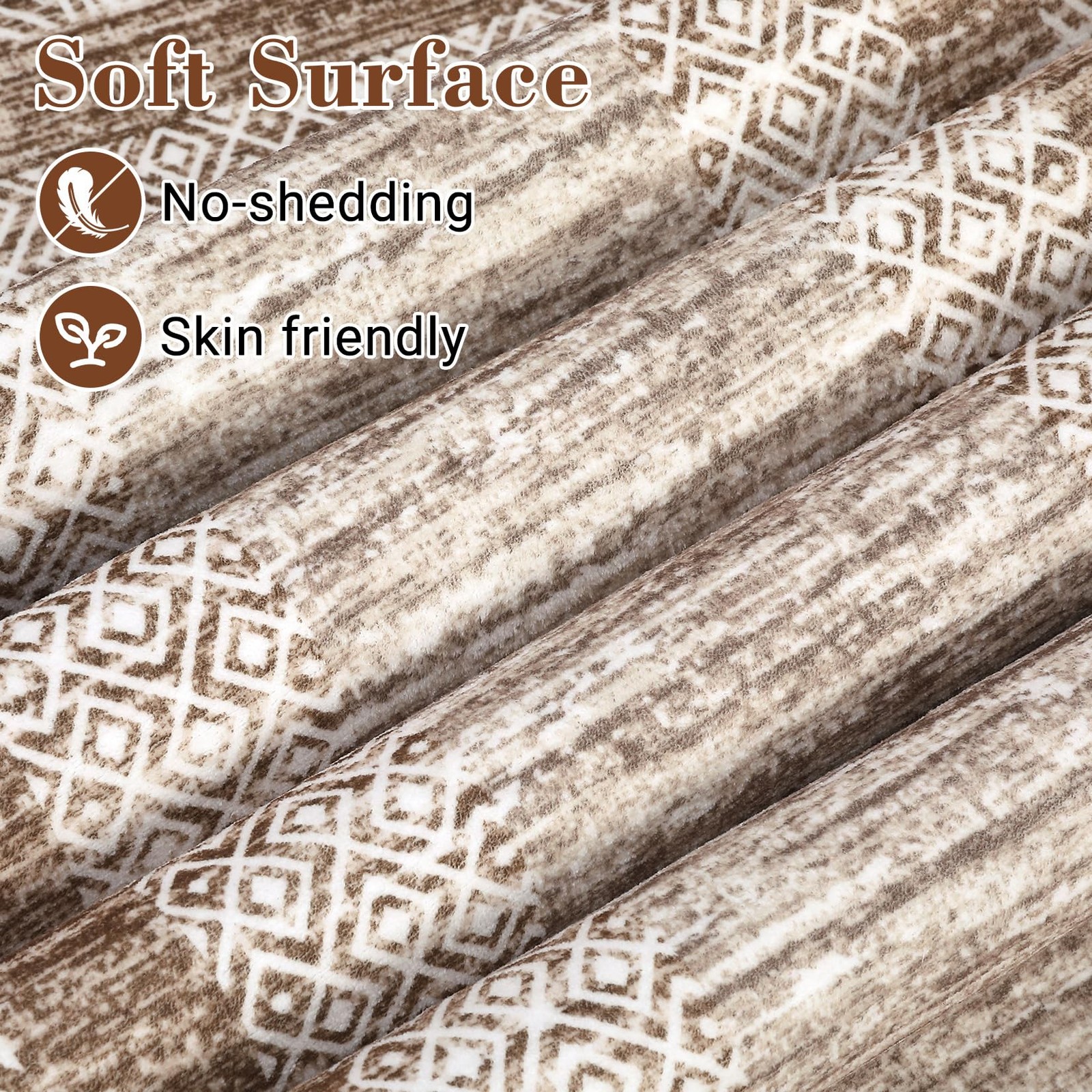 GarveeHome 2×6 Modern Bordered Runner Rug Soft Non Slip Runner Washable Non Shed