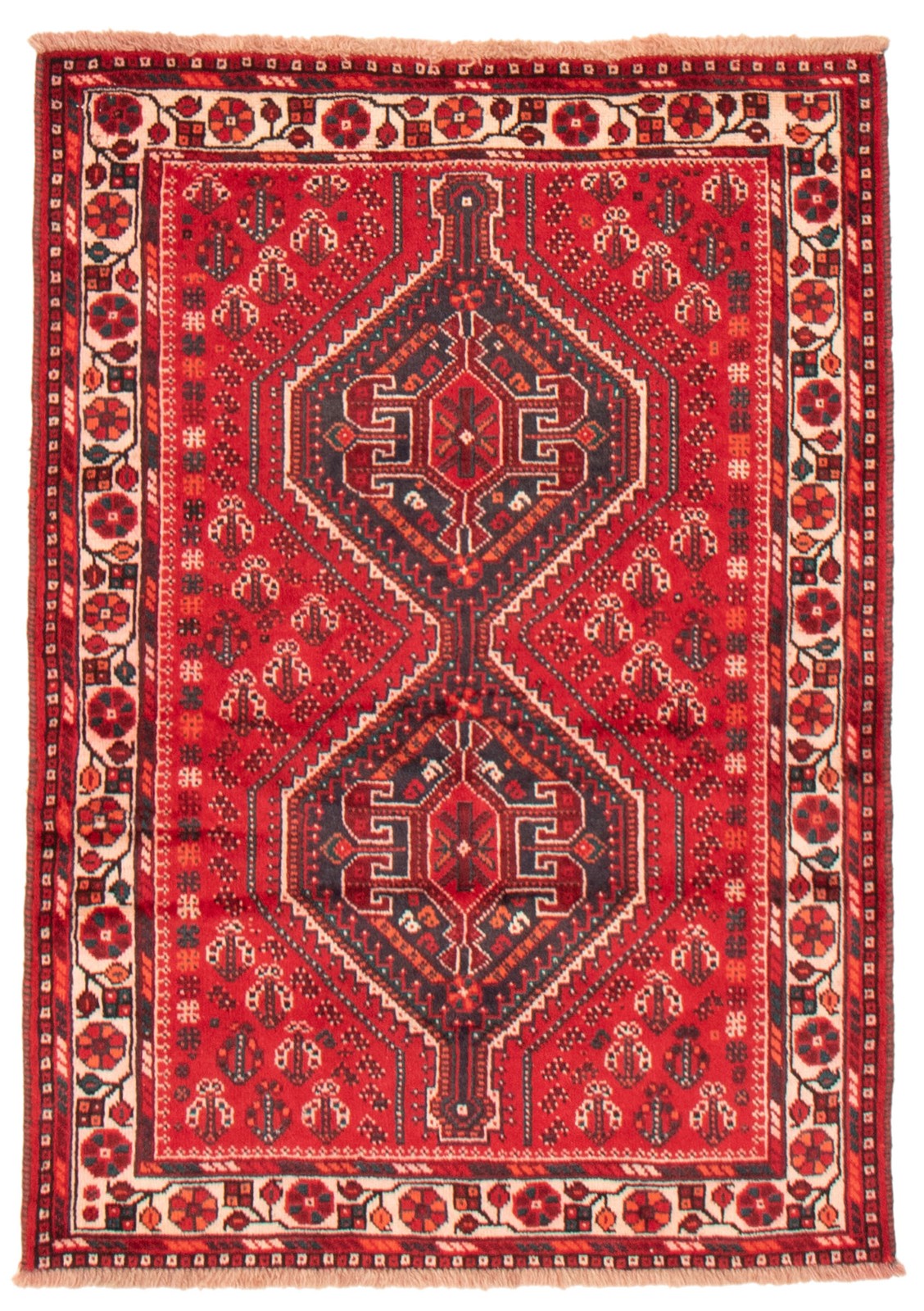 Vintage 3’7″ x 5’2″ Traditional Hand Knotted Vegetable Dye Wool Area Rug