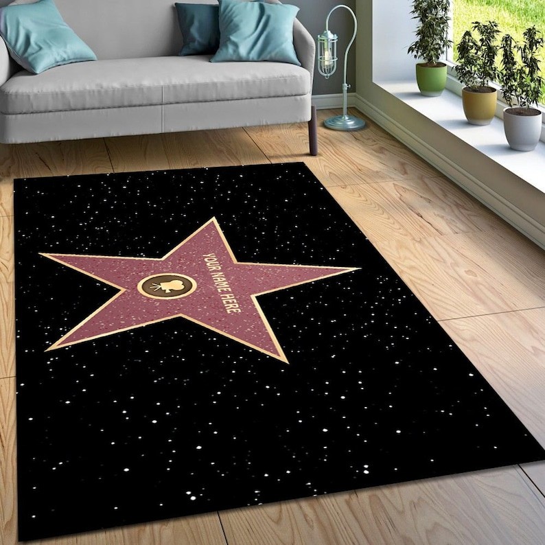 Personalized Rug, Hollywood Rug, Walk Of Fame Rug,Hollywood Celebrity Star Rug
