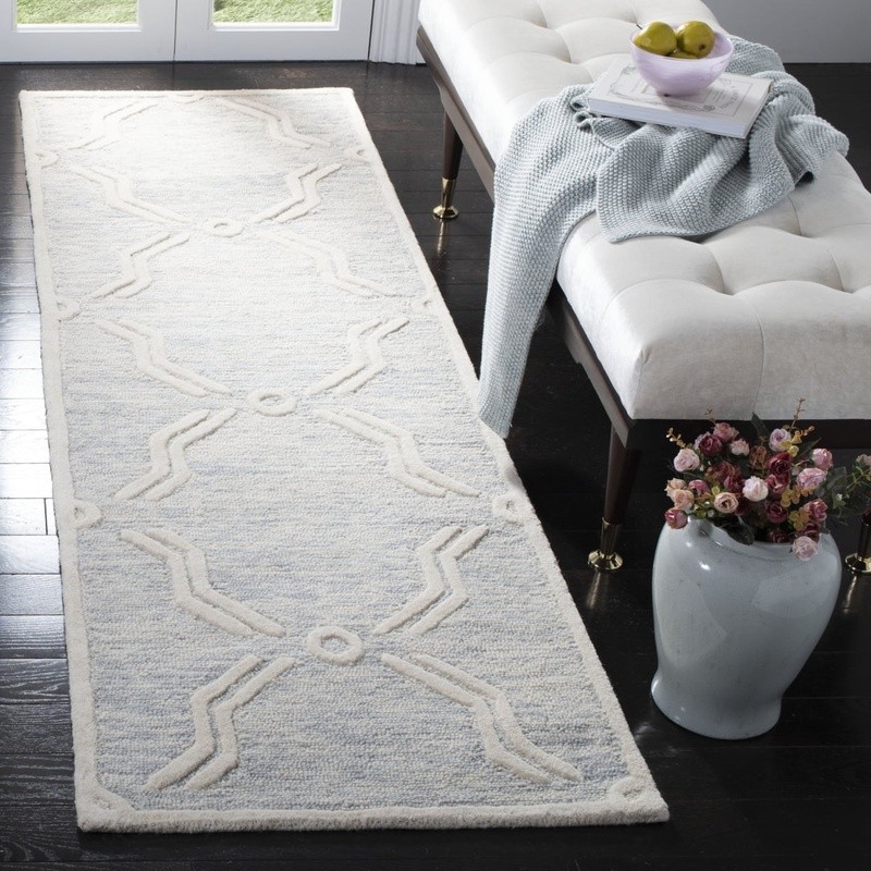 Hand-Tufted Wool Geometric Area Rug Cotton Backing Modern Home Decor 2’x3′ New