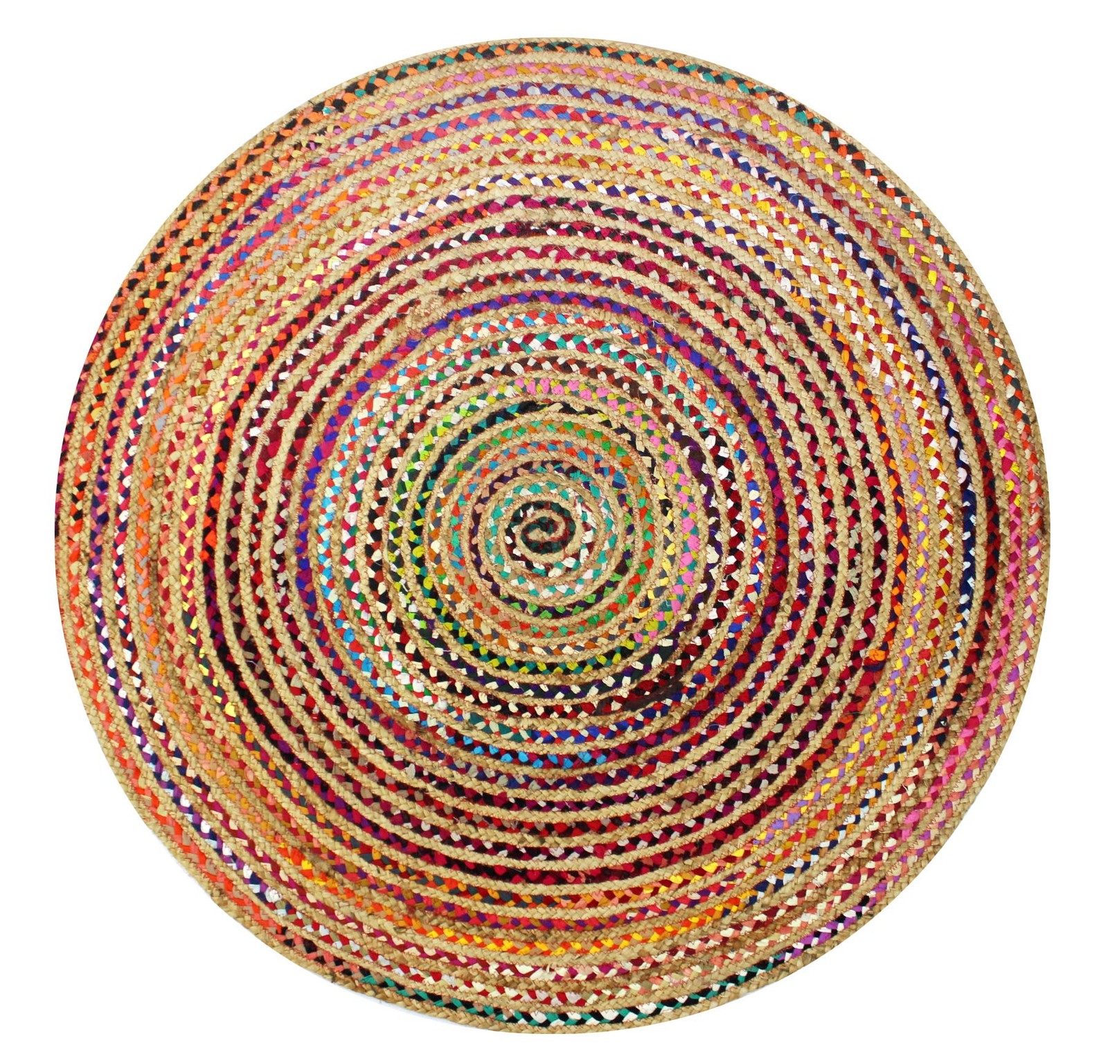Jute Chindi Braid Rag Rug – Boho Farmhouse Rustic Area Accent Throw Rug – Han…