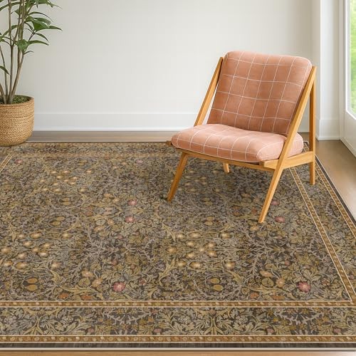 Vintage Brown 4×6 Area Rugs for Large Entryway, Bedroom Beside Rug, Kitchen,