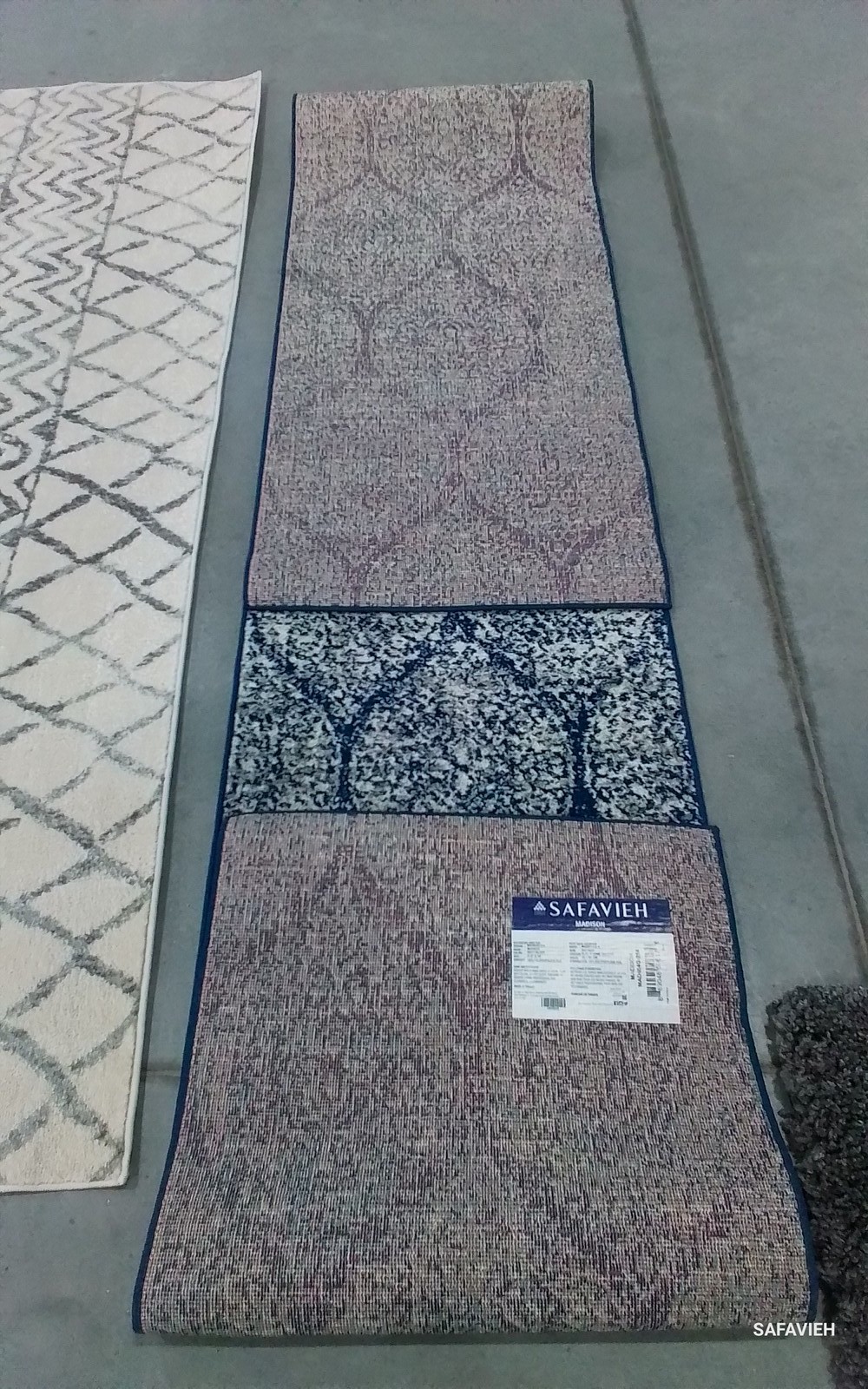 NAVY / SILVER 2′-3″ x 14′-0″ Flaw in Rug, Reduced Price 1172787025 MAD604G-214