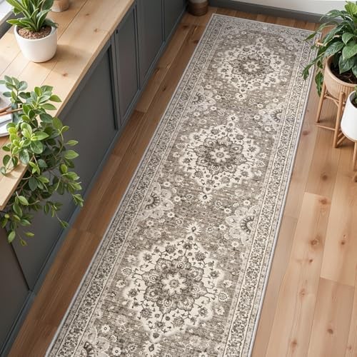 Washable Oriental Hallway Runner Rug – 3×10 Rugs 3′ x 10′ (Rectangular) Beige
