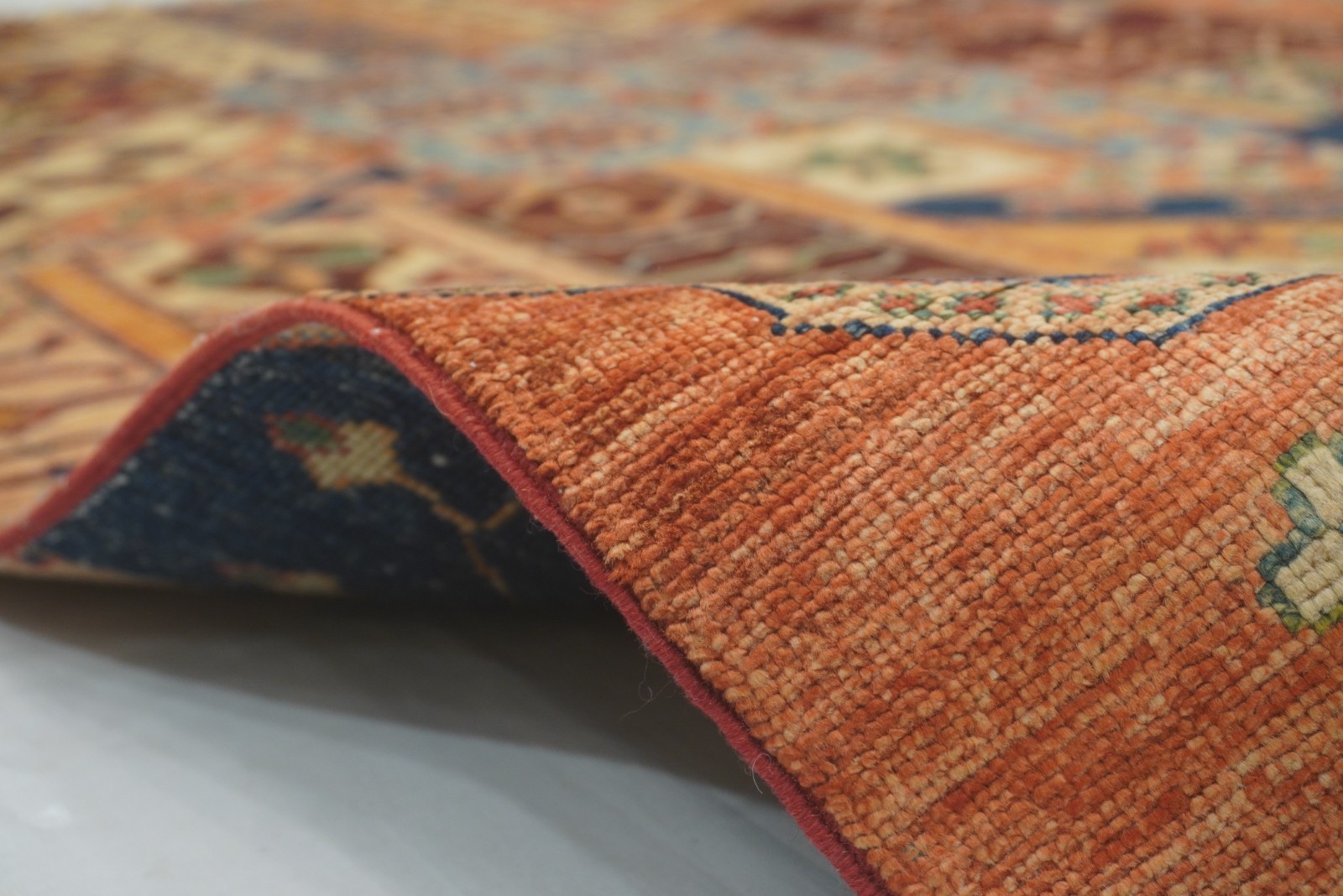 6×8 ft Multicolor Patchwork Style Afghan Hand Knotted Wool Area Rug