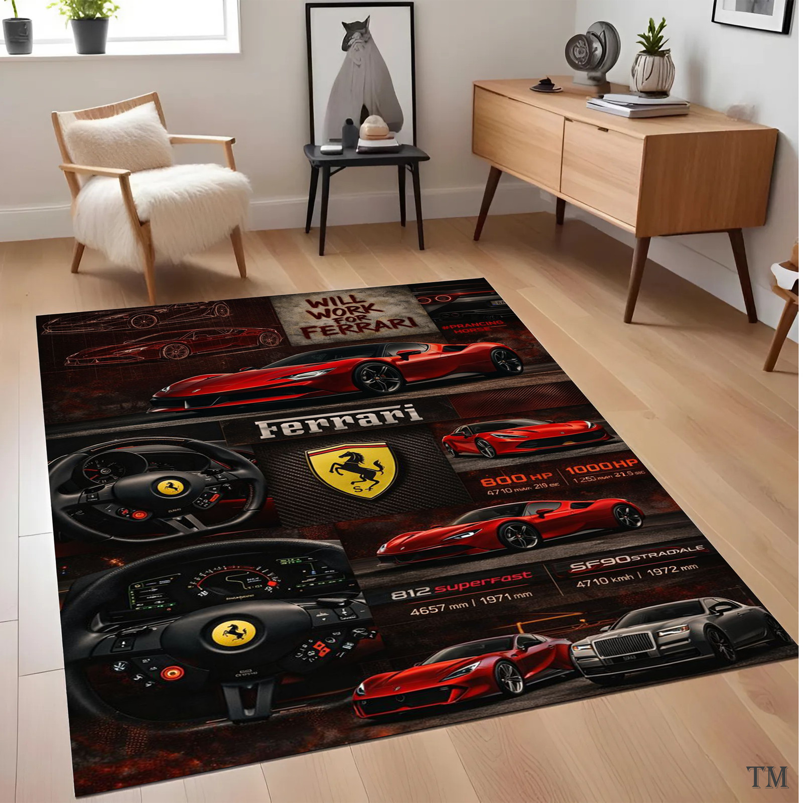 Astra 812-SF Automotive Carpet – Luxury Hypercar Garage Room Decor