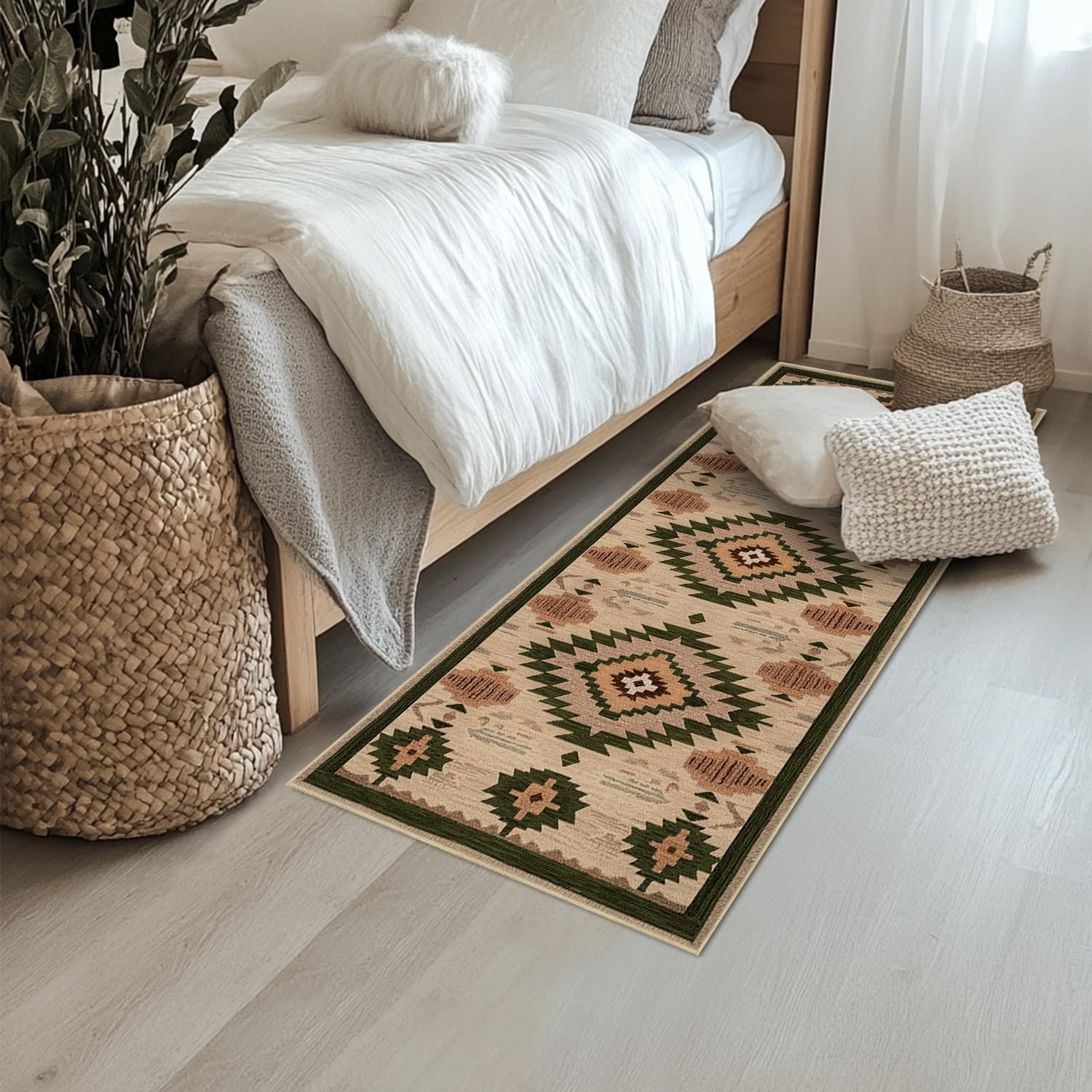Western Runner Rug 2×6 for Hallway Kitchen Bedroom, Southwestern Aztec Runner…