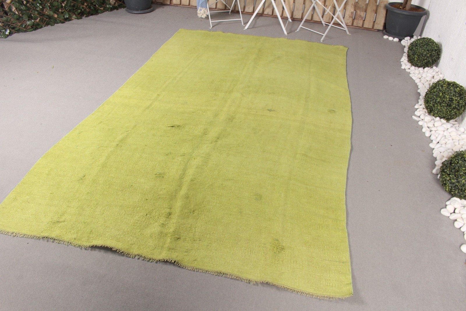 Turkish Rug, Large 5,4×9 ft Vintage Rug, Green Animal Print Wool Rug