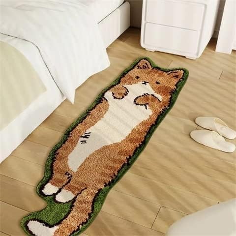 Cat Rugs, 1.3′ X 3.9′ Small Cute Irregular Shaped Rug for Bedroom Bathroom Ro…