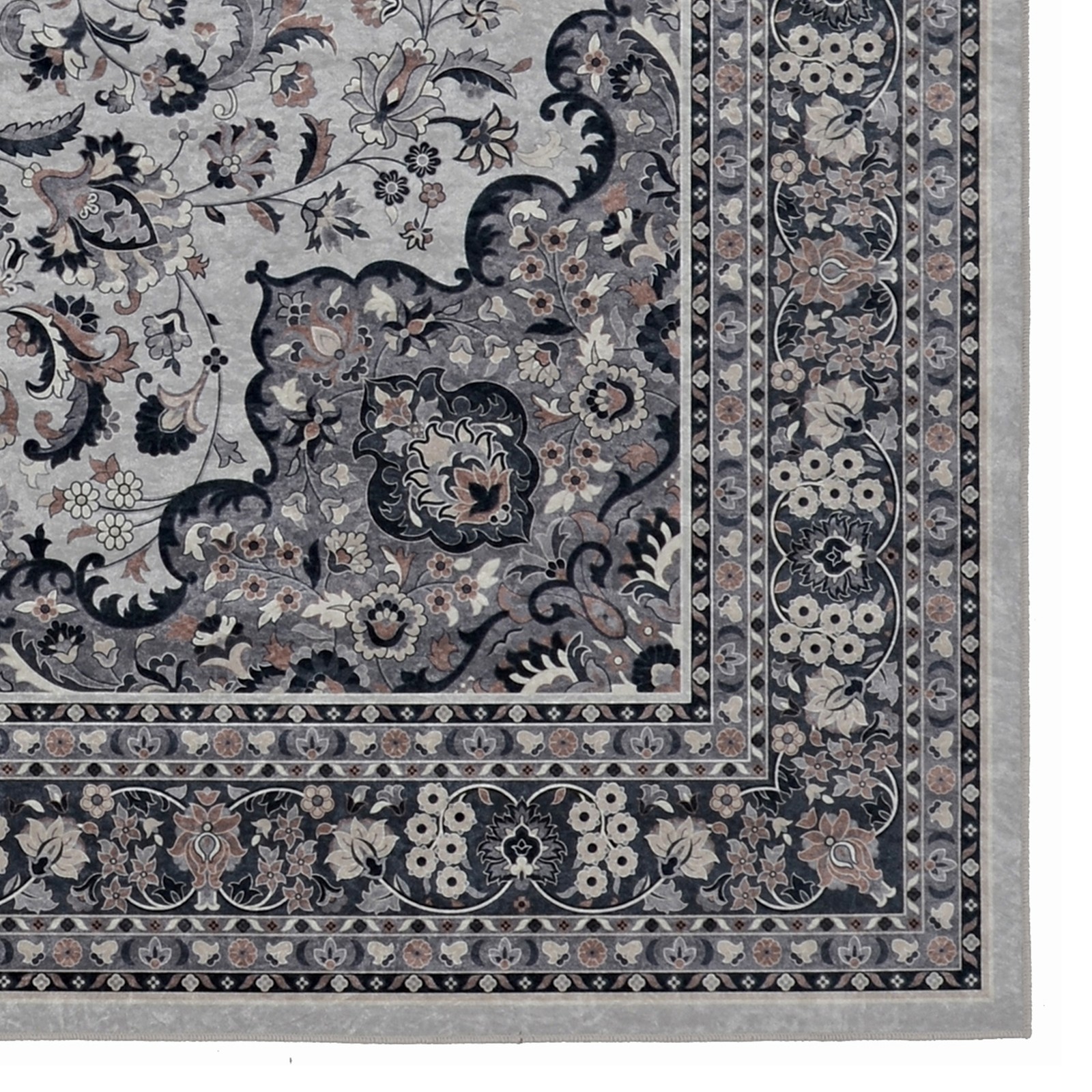 Linon Emerald Barton Woven Microfiber Polyester 6’7″x 9’7″ Rug in Cream