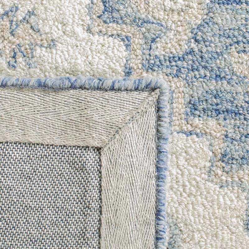 Micro-Loop Floral Area Rug Handmade Indoor Accent Rug Soft Wool Cotton 2×3 Foot