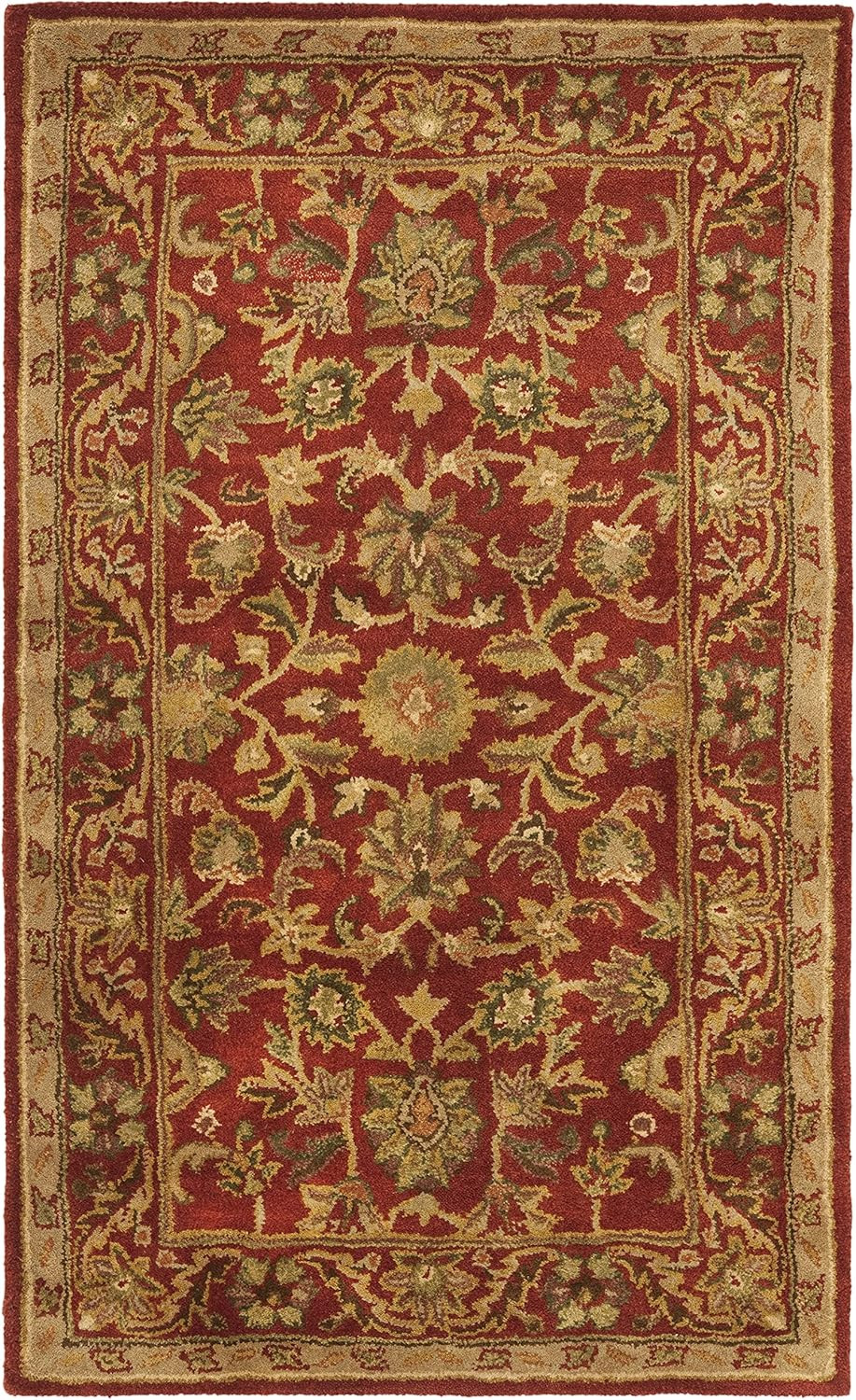 Handmade Red Oriental Accent Rug 3′ x 5′ for High Traffic Areas