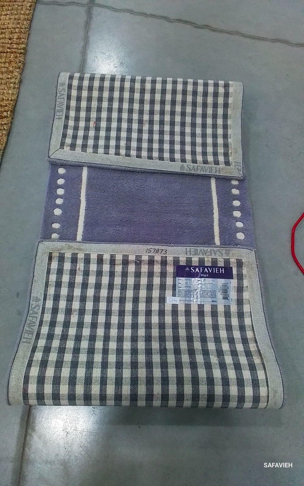 SILVER / IVORY 2′-3″ x 7′-0″ Back Stain Rug, Reduced Price 1172803115 BEL151D-27