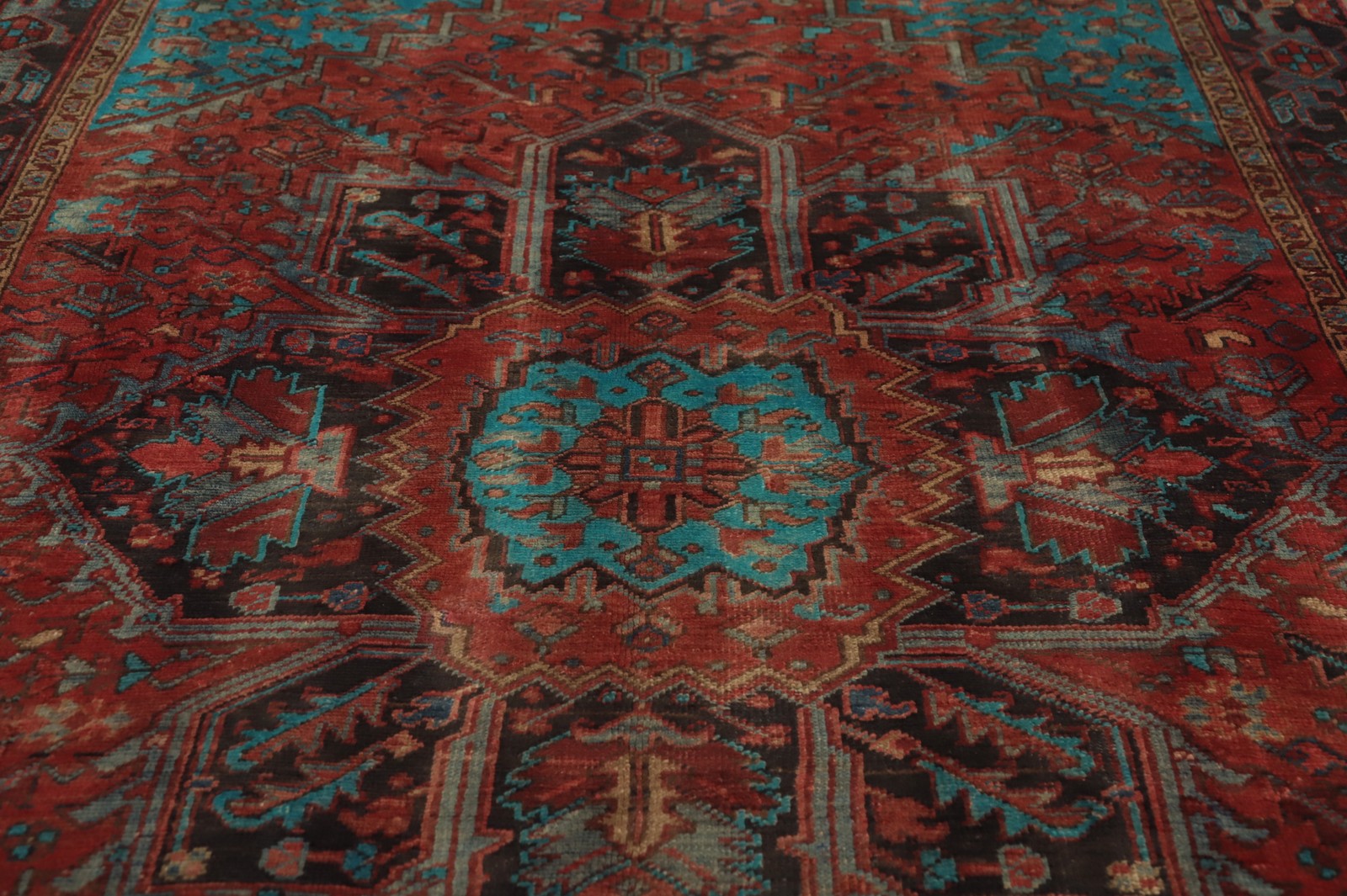 Rust Vintage Geometric Traditional Living Room Area Rug 7×11 ft Hand-knotted