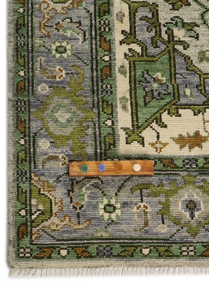 Hank Woven Beth Celestial Sage Hand-Knotted Soft Wool Area Rug | Customizable
