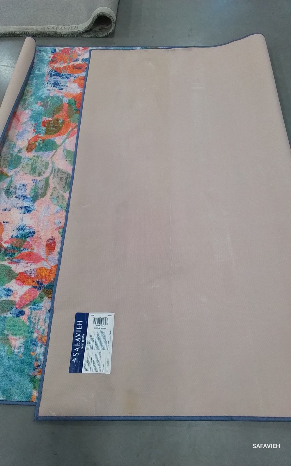 BLUSH PINK/GREEN 5′-5″ x 7′-6″ Back Stain Rug Reduced Price 1172801570 PTB158U-5