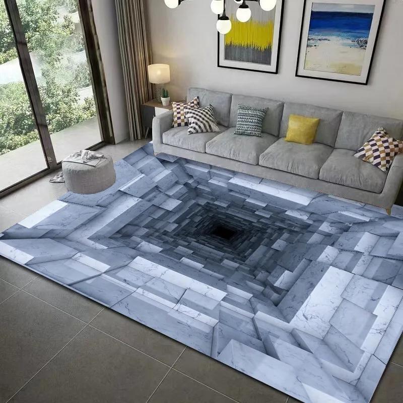 3D Vortex Illusion Carpet Entrance Door Floor Mat Doormat Non-slip Decor Rugs