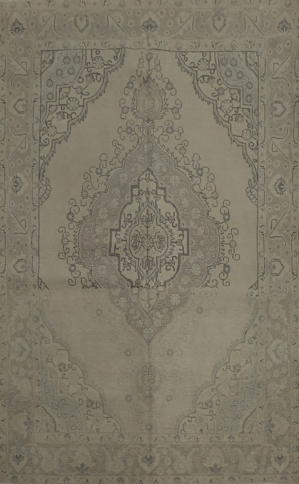 Rustic Muted with This Ornamental Beige and Blue Area Rug 6×10 Handmade Carpet