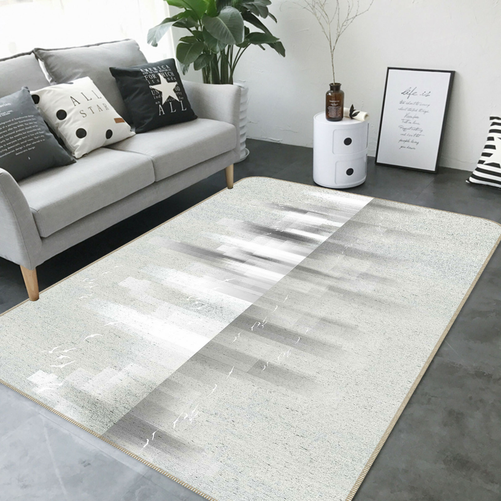 3D Grey pattern ZHUA1388 Game Non Slip Rug Mat Photo Carpet Zoe