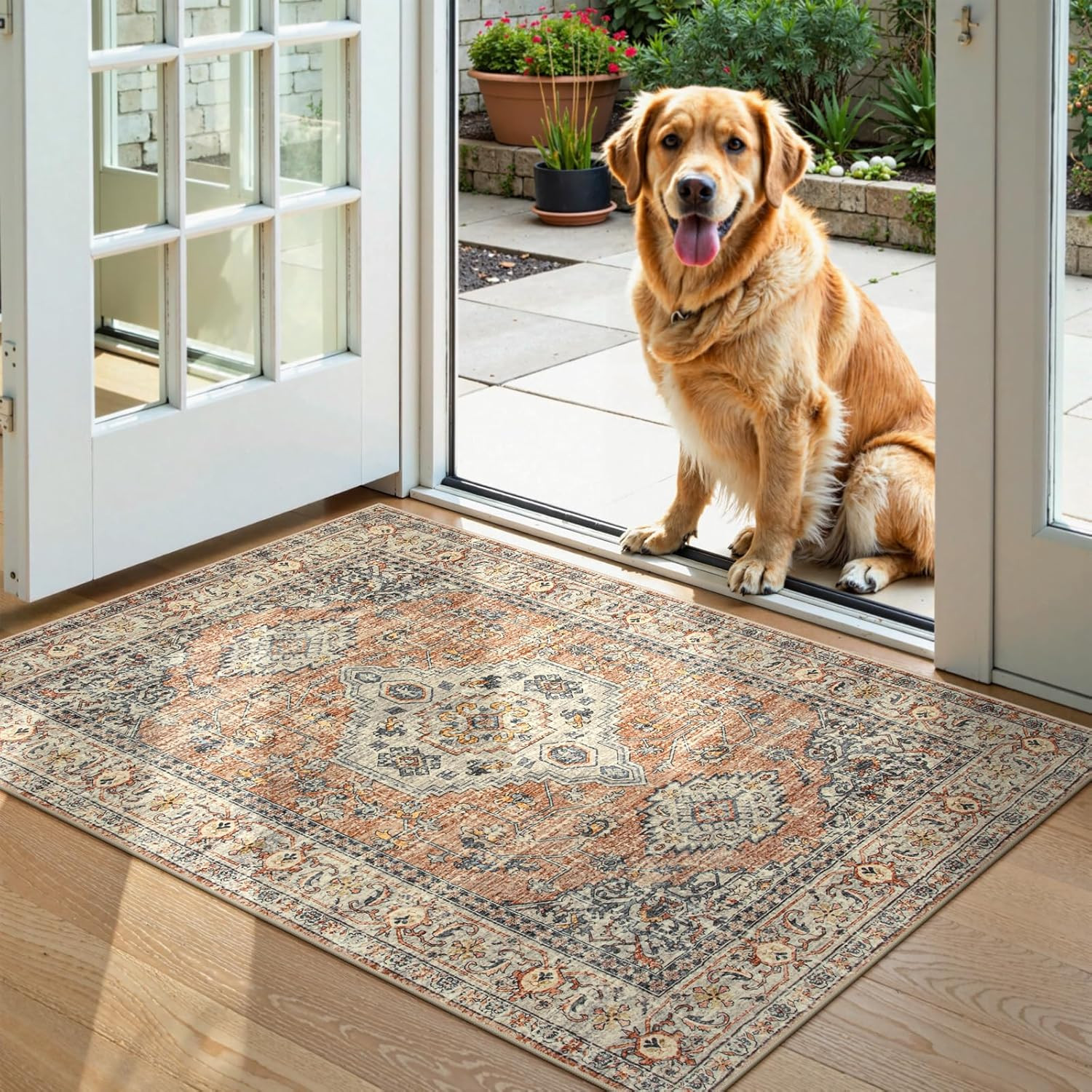 Oriental 2X3 Washable Rugs for Entryway, Soft Door Mat Indoor Entrance Small Kit